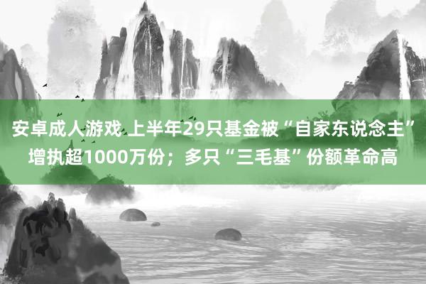 安卓成人游戏 上半年29只基金被“自家东说念主”增执超1000万份；多只“三毛基”份额革命高