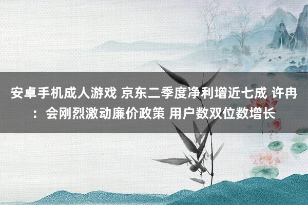 安卓手机成人游戏 京东二季度净利增近七成 许冉：会刚烈激动廉