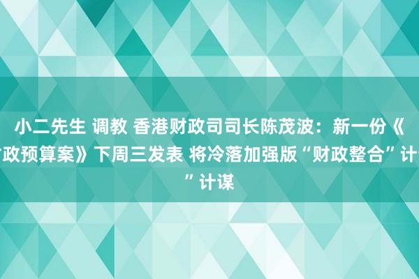 小二先生 调教 香港财政司司长陈茂波：新一份《财政预算案》下周三发表 将冷落加强版“财政整合”计谋